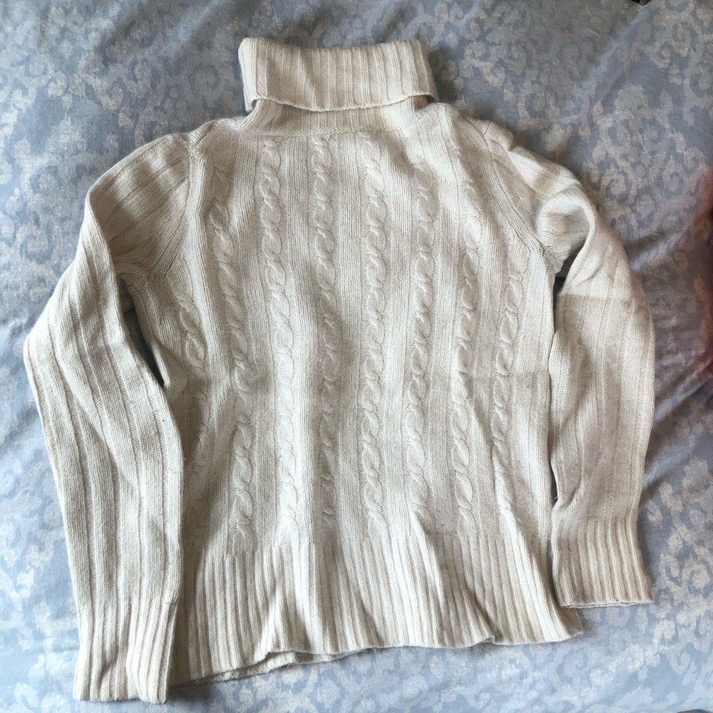 JCrew White Turtleneck Sweater